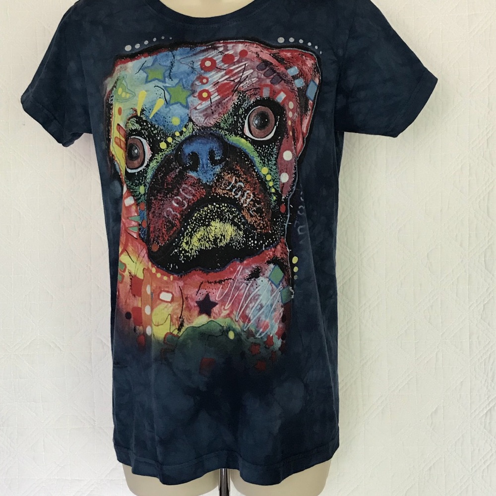 Pug T-shirt The Mountain Pug Tie Dye Graphic tee